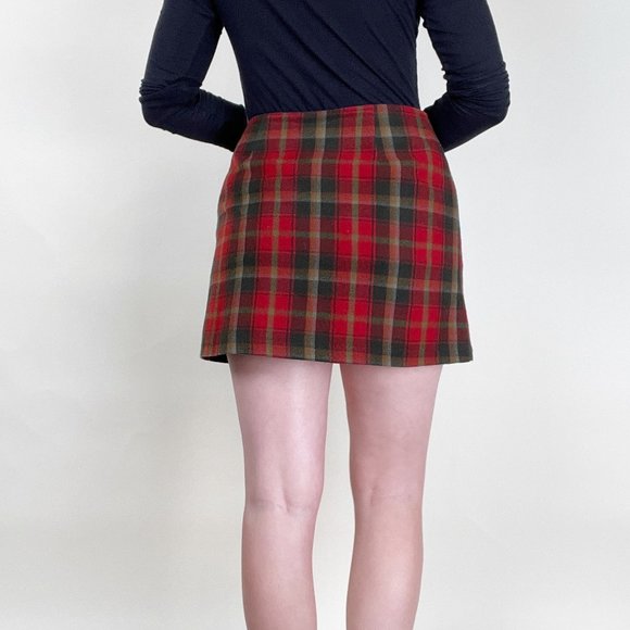 Vintage Plaid Mini Skirt High Rise Waisted Micro Christmas Preppy Punk Academia - Picture 3 of 8